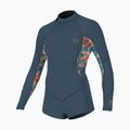 Children's wetsuit O'Neill Girls Bahia 2/1 Back Zip LS Spring copen blue/painted tropics/copen blue