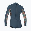 Children's wetsuit O'Neill Girls Bahia 2/1 Back Zip LS Spring copen blue/painted tropics/copen blue 2