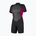 Women's swimming wetsuit O'Neill Reactor-2 2mm Back Zip SS Spring IS7 black/punk pink