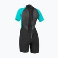 Women's swimming wetsuit O'Neill Reactor-2 2mm Back Zip SS Spring IS7 black/light aqua 2