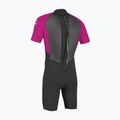 Children's swimming wetsuit O'Neill Youth Reactor-2 2mm Back Zip SS Spring black/berry 2