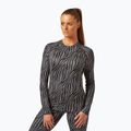 Women's thermal top Surfanic Cozy Limited Edition Crew Neck black zebra