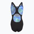 Speedo Printed Medalist women's one-piece swimsuit black/blue 2
