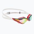 Speedo Fastskin Pure Focus Mirror white/phoenix red/usa charcoal swim goggles 68-11778H224