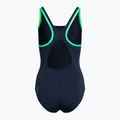 Speedo Boom Logo Splice Muscleback women's one-piece swimsuit navy blue-green 68-12900 2