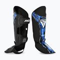Shin and foot guards RDX Instep New Aura F17 Shin black/blue 2