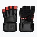 RDX L4 Finger Weightlifting Training Gloves Leather red/black