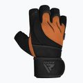 RDX L4 Open Finger Micro Plus Gym tan/black training gloves 2