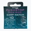 Drennan Pushstop H'Rig Carp Match method leader with stopper barbless hook + line 8 pcs clear HNQCMA014