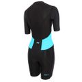 Women's triathlon suit ZONE3 Activate SS Full Zip Trisuit black/turquoise 2