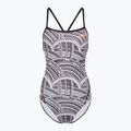 Women's one-piece swimsuit ZONE3 Kona Speed Strap Back tribal print/black/ white/orange