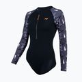 Women's one-piece swimsuit ZONE3 OWS Renew black/grey
