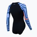 Women's one-piece swimsuit ZONE3 OWS Renew black/multi blue 2