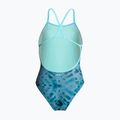 Women's one-piece swimsuit ZONE3 Strap Back teal tie dye 2