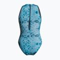 Women's one-piece swimsuit ZONE3 High Neck Costume teal tie dye 2