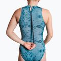 Women's one-piece swimsuit ZONE3 High Neck Costume teal tie dye 9