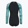 Women's one-piece swimsuit ZONE3 Long Sleeve teal tie dye 2