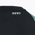 Women's one-piece swimsuit ZONE3 Long Sleeve teal tie dye 4