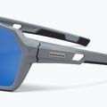 Endura Singletrack dreich grey/blue revo smoke/clear silver flash mirror sunglasses 4