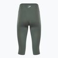 Women's Gymshark Training Cropped obsidian / green leggings 2