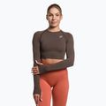 Women's workout longsleeve top Gymshark Vital Seamless Crop Top penny brown marl