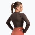 Women's workout longsleeve top Gymshark Vital Seamless Crop Top penny brown marl 3