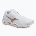 Women's handball shoes Mizuno Wave Stealth V white/rose/snow white