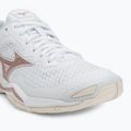 Women's handball shoes Mizuno Wave Stealth V white/rose/snow white 7