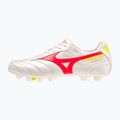 Men's Mizuno Morelia II Elite MD football boots white/flery coral2/bolt2 9