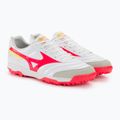 Men's Mizuno Morelia Sala Classic TF football boots white/flery coral2/bolt2 4