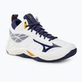 Volleyball shoes Mizuno Wave Dimension Mid white/blue ribbon/mp gold