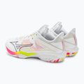 Men's badminton shoes Mizuno Wave Claw Neo 2 white / lunar rock / high vis pink 4