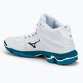 Men's volleyball shoes Mizuno Wave Mid Voltage white/sailor blue/silver 3