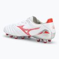 Men's Mizuno Morelia Neo IV Pro MD football boots white/ radiant red/ hot coral 3
