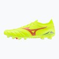 Mizuno Morelia Neo IV Β Elite MD safety yellow/fiery coral 2/galaxy silver men's football boots 3