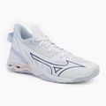 Women's handball shoes Mizuno Wave Mirage 5 white/navy peony/peach parfait