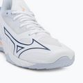 Women's handball shoes Mizuno Wave Mirage 5 white/navy peony/peach parfait 7