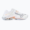 Women's volleyball shoes Mizuno Wave Lightning Z8 white/navy peony/peach parfait 2