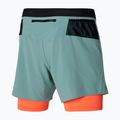 Men's Mizuno ER 5.5 2in1 lead/nasturtium running shorts 4