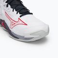 Mizuno Wave Momentum 3 Mid white/salsa/black volleyball shoes 7