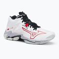 Mizuno Wave Lightning Z8 Mid white/salsa/black volleyball shoes