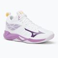 Women's volleyball shoes Mizuno Wave Dimension Mid white/patrician purple/quince