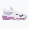 Women's volleyball shoes Mizuno Wave Dimension Mid white/patrician purple/quince 2