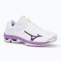 Women's volleyball shoes Mizuno Wave Voltage 2 white/patrician purple/quince