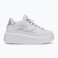 KARL LAGERFELD women's shoes Anakapri Signia white leather w/silver 2