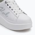 KARL LAGERFELD women's shoes Anakapri Signia white leather w/silver 7