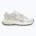 KARL LAGERFELD women's shoes Orion Sidetrim white leather/textile w/silver