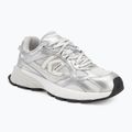 KARL LAGERFELD women's shoes Orion Sidetrim white leather/textile w/silver