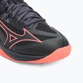 Mizuno Thunder Blade Z volleyball shoes black/neon flame/peacock blue 7