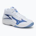 Mizuno Thunder Blade Z Mid volleyball shoes white/bellwether blue/bel air blue